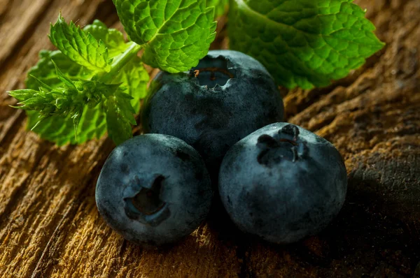 Blueberry Close Wooden Background — Stock Photo, Image