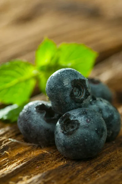 Blueberry Close Wooden Background — Stock Photo, Image