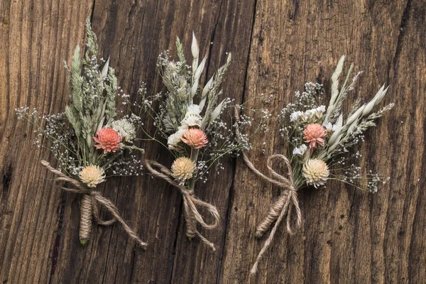 Bos Wilde Weide Zomer Boeket Die Rustieke Boeket Gedroogde Bloemen — Stockfoto