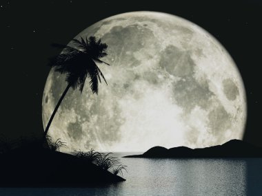 palm ile 3D moon Adası
