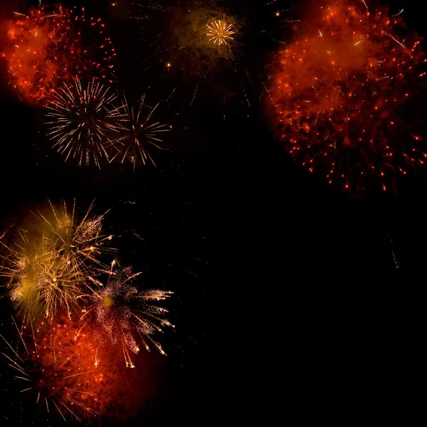 Fireworks backgroud made from several images — Stock Photo, Image