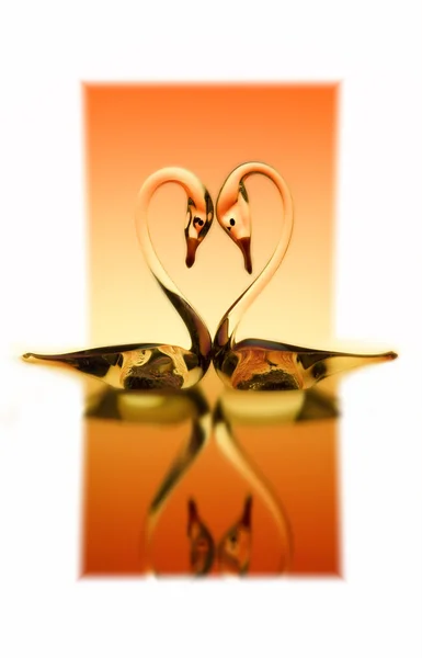 St. Valentine background with two swans in love — Stock Photo, Image