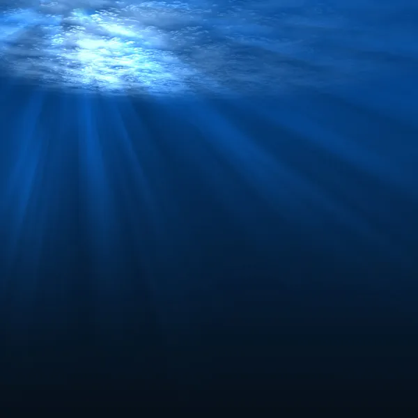 Underwater scene with rays of light — Stock Photo, Image