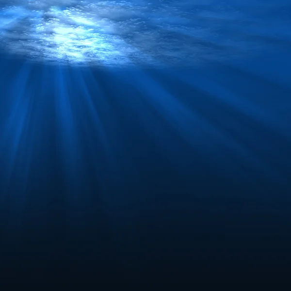 Underwater scene with rays of light Royalty Free Stock Images