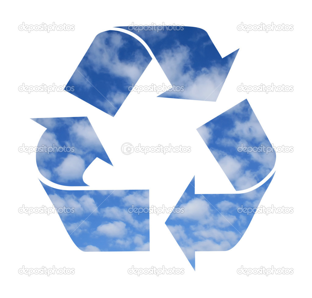 Recycle symbol made from clouds
