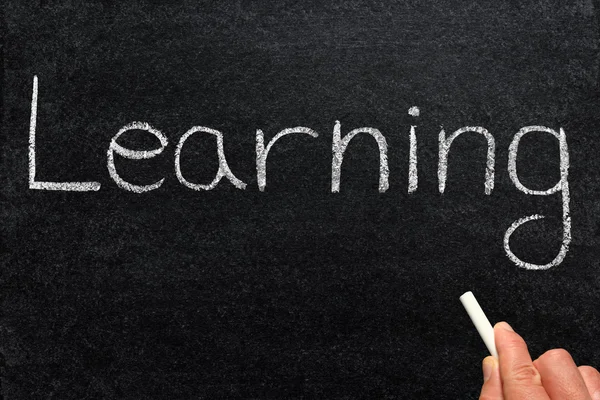 Writing Learning on a blackboard. Royalty Free Stock Photos