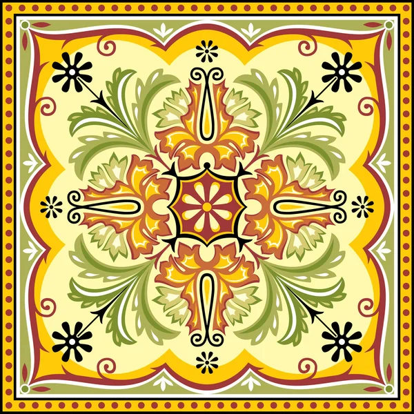 Floral vierkante ornament — Stockvector