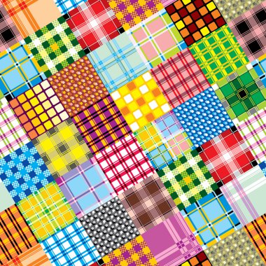 Textile patchwork square clipart
