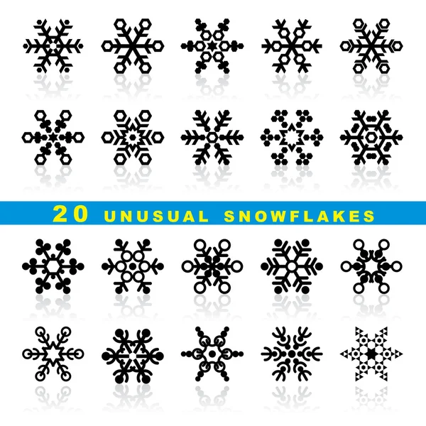 Set sneeuwvlokken — Stockvector