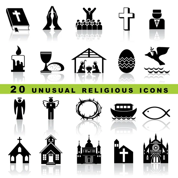 Establecer iconos cristianos — Vector de stock