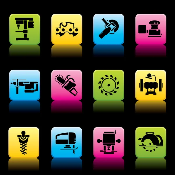 Tools icons color — Stock Vector