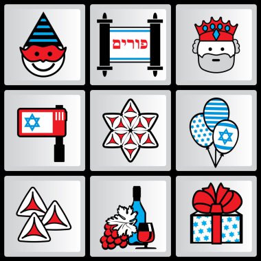 Purim ikons clipart