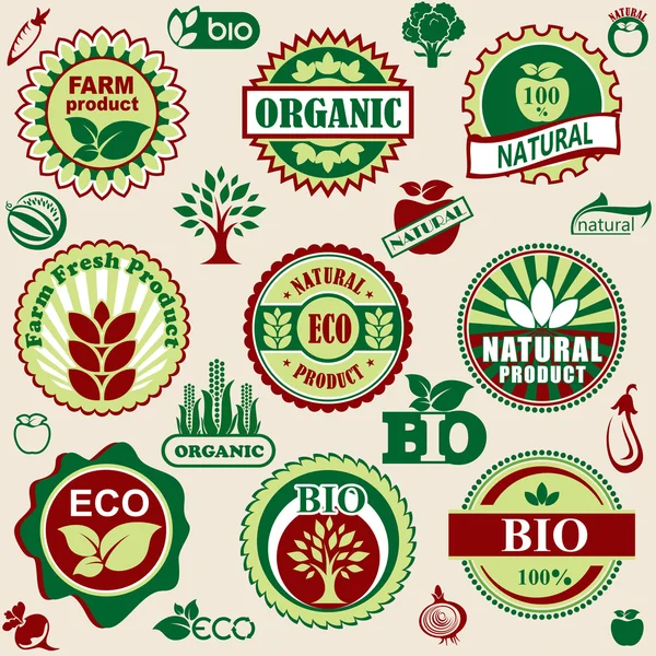 Natural label — Stock Vector