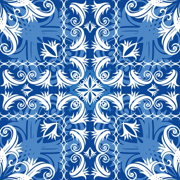 Azul vintage sin costuras — Vector de stock