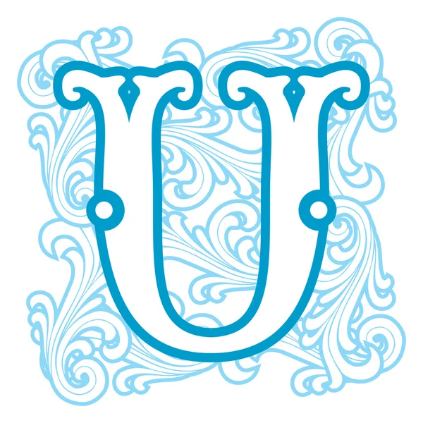 冬季复古字母 u — 图库矢量图片