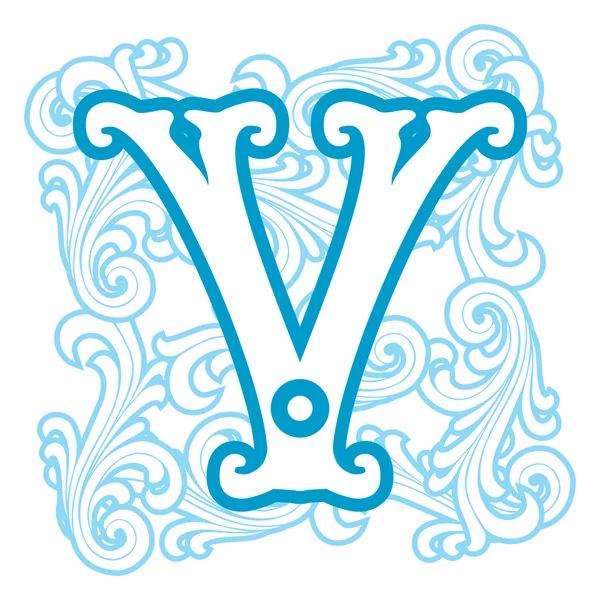 Зимнее винтажное письмо V — стоковый вектор