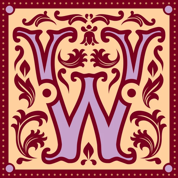 Vintage letter W — Stock Vector