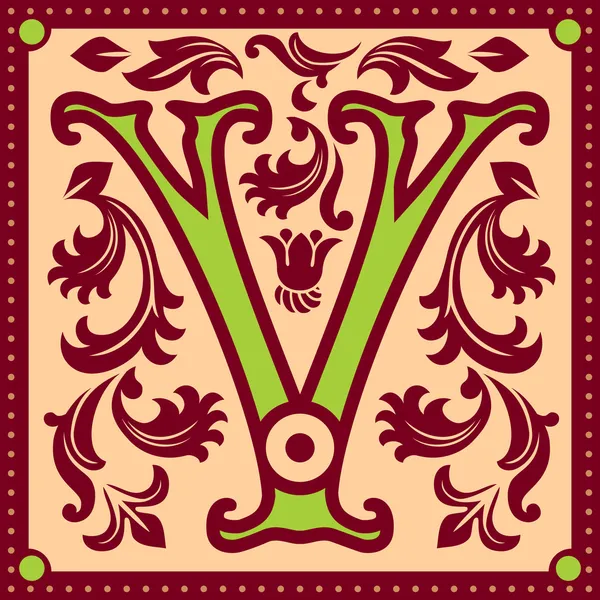 Винтажная буква V — стоковый вектор