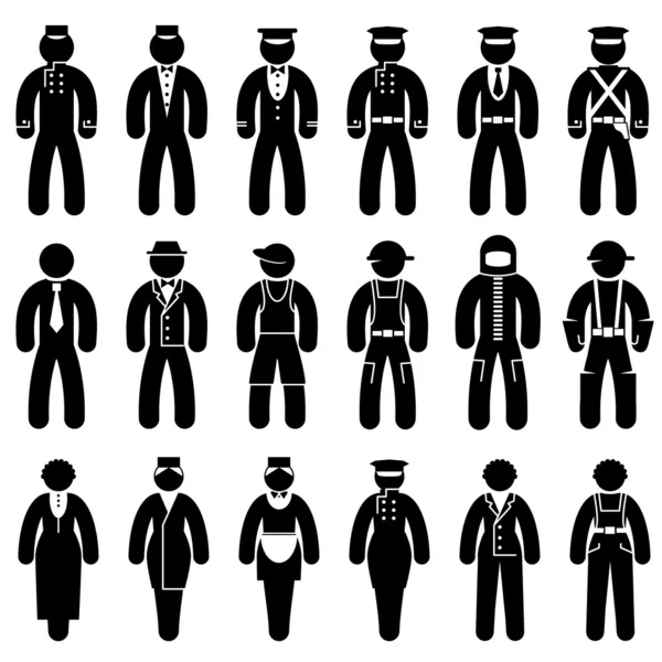 Peoples in uniforms — Stock Vector