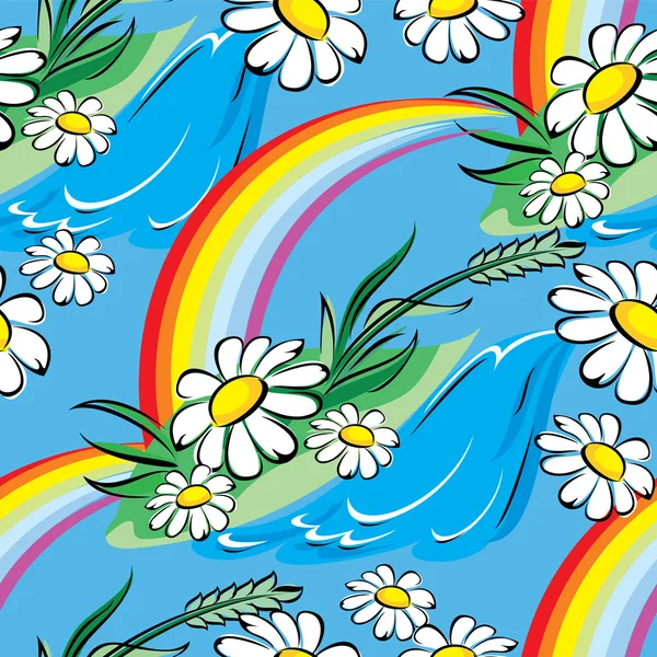 Primavera arco iris sin costura — Vector de stock