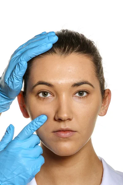 Survey before plastic surgery. — Stock Photo, Image