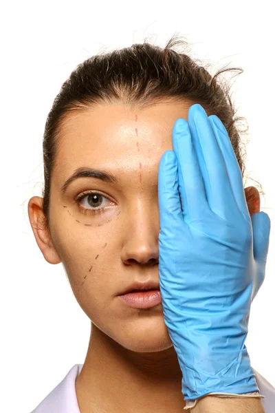 Survey before plastic surgery. — Stock Photo, Image