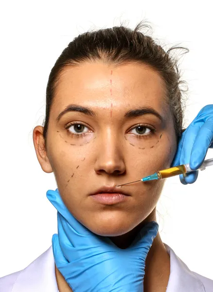 Survey before plastic surgery. — Stock Photo, Image