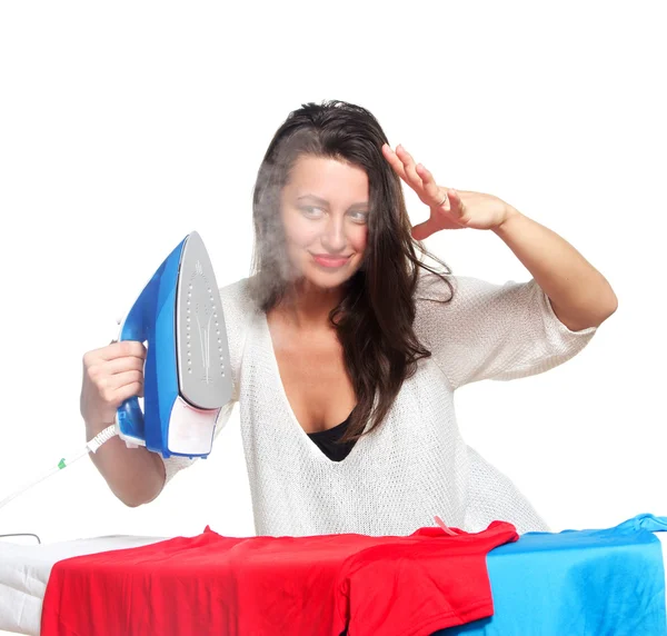 Ironing woman — Stock Photo, Image