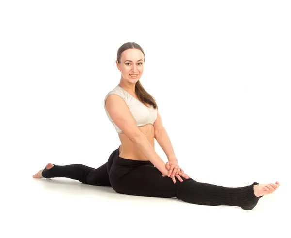 Vrouw doet stretching oefening — Stockfoto