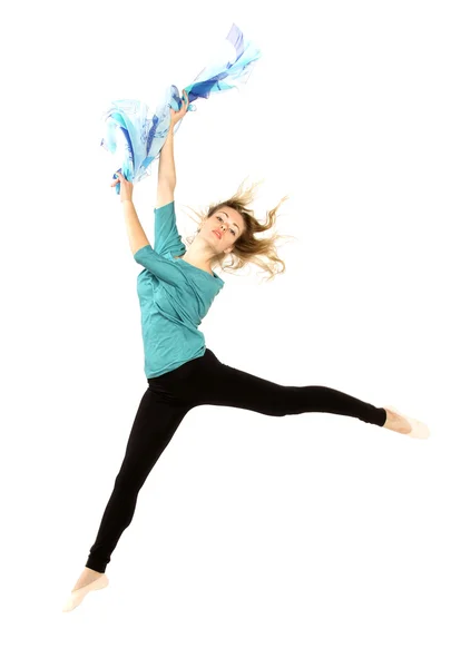 Studio představuje moderní tanečnice na bílém pozadí — Stock fotografie