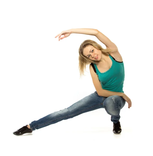 Mujer haciendo ejercicio de estiramiento — Foto de Stock