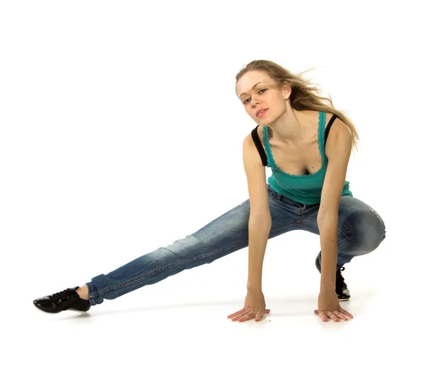 Mujer haciendo ejercicio de estiramiento — Foto de Stock
