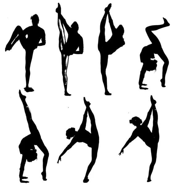 Silhouet van danseres — Stockfoto