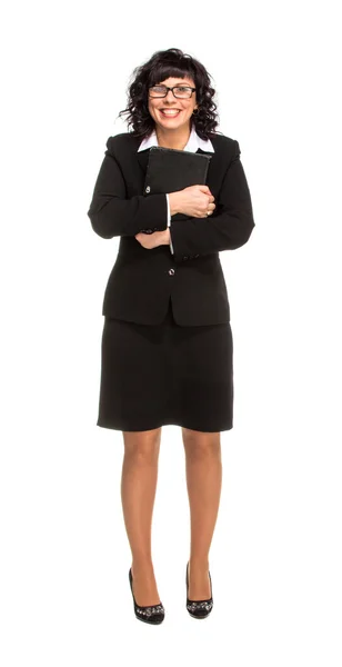 Cheerful senior business woman with Tablet computer — Stock Photo, Image
