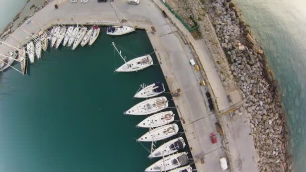 Vue aérienne sur Fort Saint Nicolas Rhodes, été tôt le matin en Grèce — Video