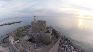 Hava görünümü fort saint nicolas'Rodos, Yunanistan için sabah erken yaz