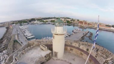 Hava görünümü fort saint nicolas'Rodos, Yunanistan için sabah erken yaz