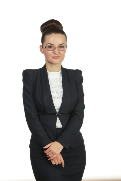 Glimlachend professionele dame poseren, geïsoleerd — Stockfoto