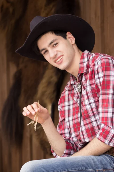 Cowboy med resten — Stockfoto