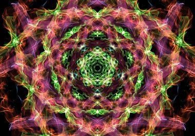 Sancak ya da zaman çizgisi başlığı boyutunda fraktal kapak tasarımı soyut 3B görüntüleme