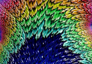 Dalgalı gökkuşağı renklerinin soyut çizimi