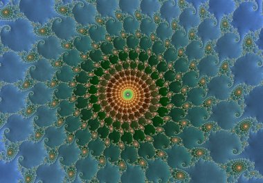 Soyut çiçekli dairesel arkaplan fraktal kullanılarak otomatik olarak oluşturuldu