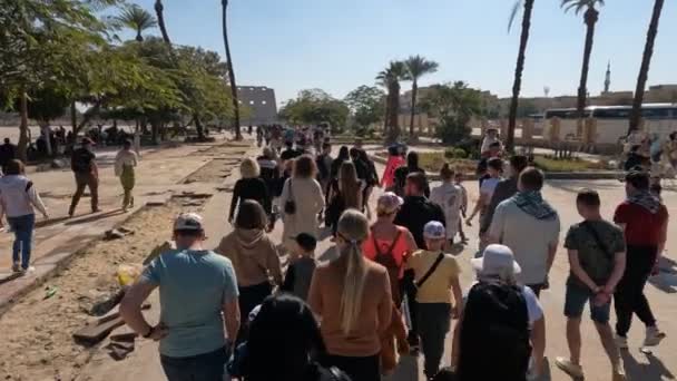 Nsanların Karnak Tapınağı Nda Turları Var Şubat 2022 Luxor Eji — Stok video