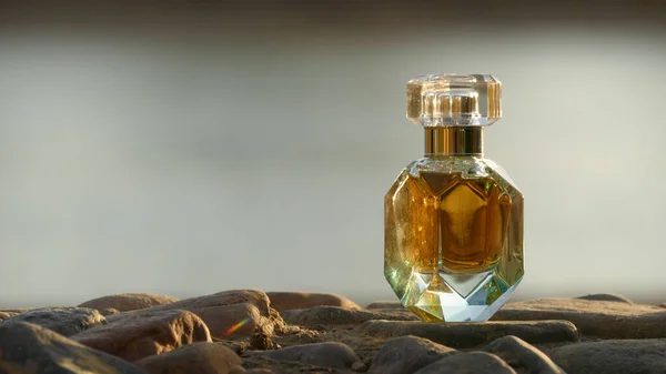 Parfumfles Waterachtergrond — Stockfoto