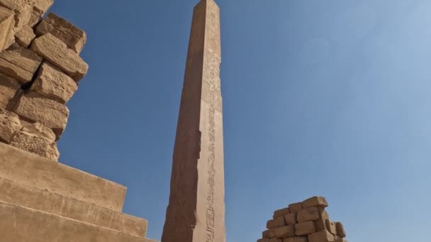 Luxor Karnak Tempel Ägypten Ist Ein Großer Altägyptischer Tempelkomplex Ostufer — Stockvideo