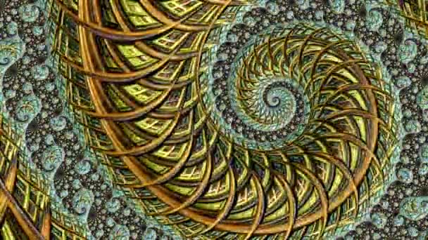 Abstrait textille d'or fond spirale — Video