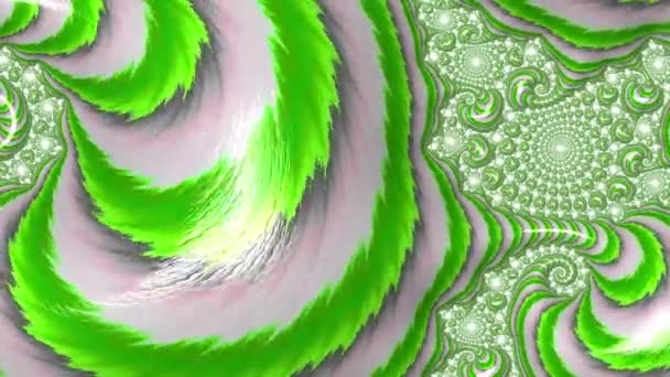 Dairesel, soyut yeşil dalgalar fraktal — Stok video