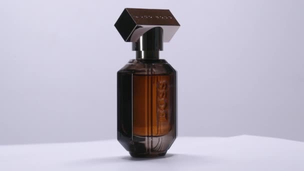 Scent Hugo Boss Perfume Bottle Rotation Studio Mar 2022 London — Stock Video