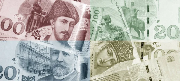 Collage Van Diverse Gerorgische Lari Bankbiljetten Georgische Valuta — Stockfoto