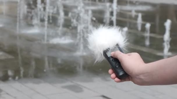 Voice Recorder Hand Sound Water Fountain Recording Sound Effects Voice — Stock Video